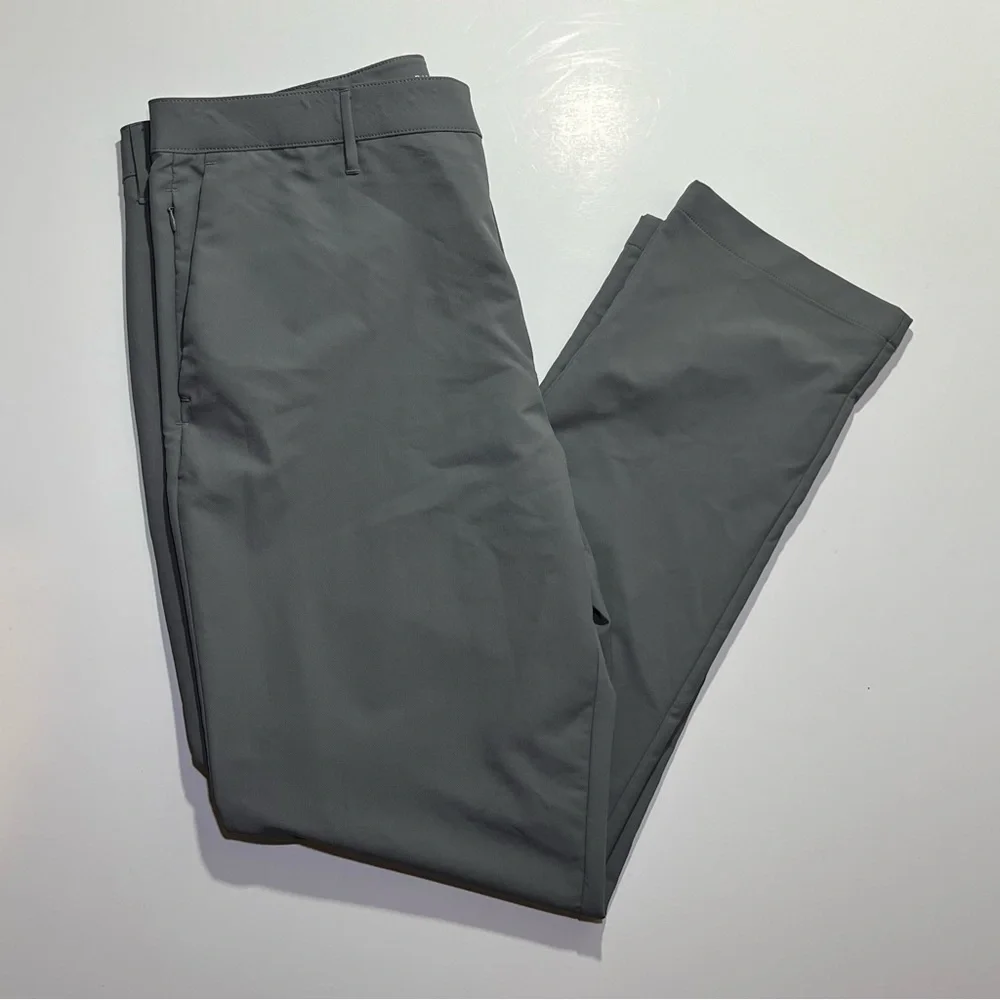 Men’s Banana Republic Performance Chino Straight Leg Pants, 38x32, Gray